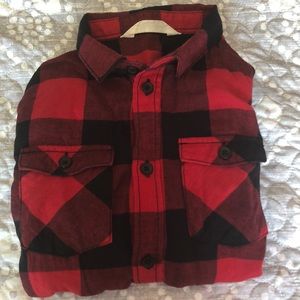 H & M Boys plaid shirt red/black